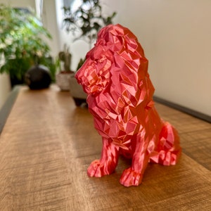 Statuette lion low poly en impression 3D image 3