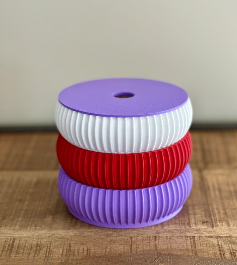 Caja de joyería apilable Diseño escandinavo Caja de impresión 3D Bandeja de joyería Bolsillo vacío con tapa imagen 4
