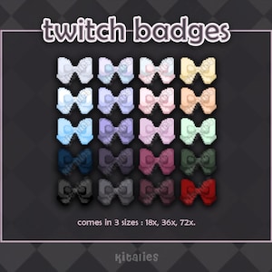 Bow Twitch-subbadges/bitset (20-delig) Kawaii Pixel Art 8-bits
