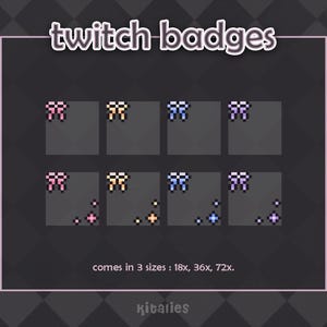 Bow Twitch Sub Badge Flair Set (8pc) Pixel Art