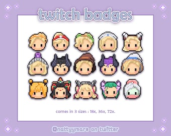 Mercy OVERWATCH Twitch Sub/Bit Badges (15pc) Pixel Art