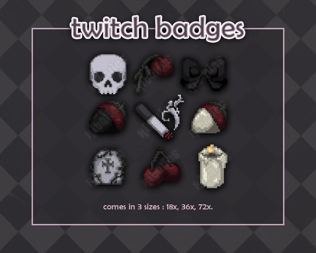 Desolate Twitch Sub Badges/bit Set (9pc) Dark Edgy Spooky Pixel Art - Etsy