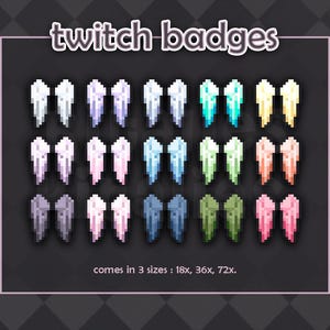 Angel Wings Twitch Sub Badge/Bit Set (15pc) // Cute Twitch Channel Pixel Art