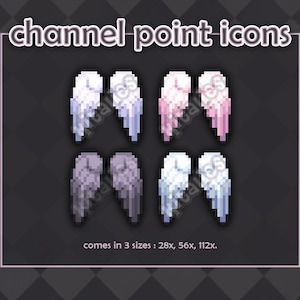 Iconos de punto de canal de Twitch de alas de ángel (4 piezas)