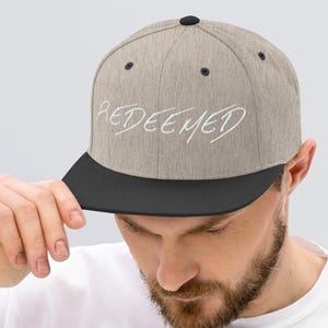 Gorra snapback Redeemed, gorra cristiana de visera plana, ropa religiosa, regalo para él