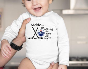 Customizable Hockey Baby Onesie®, Infant Hockey Clothes, Personalized Baby Hockey Outfit, Father's Day Gift