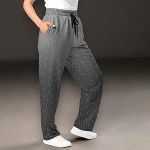 Pantaloni da jogging sportivi Ombre Diamond, pantaloni da pigiama grigio crema 3D Vibe, pantaloni della tuta, abbigliamento da casa, comodi pantaloni sportivi, leggings da ginnastica