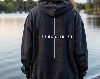 Felpa con cappuccio con croce di Gesù Cristo, maglione con fede cristiana, felpa con cappuccio da chiesa