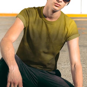 Black and Gold Clouds Men&#39;s Polyester Tee: Trendy Graphic Shirt