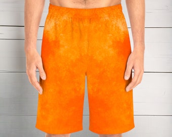 Orange Splash pantalones cortos de tabla para hombre pantalones cortos de verano para hombre, pantalones cortos personalizados para hombre, ropa de hombre, pantalones cortos atléticos para hombre, pantalones cortos de entrenamiento para hombre