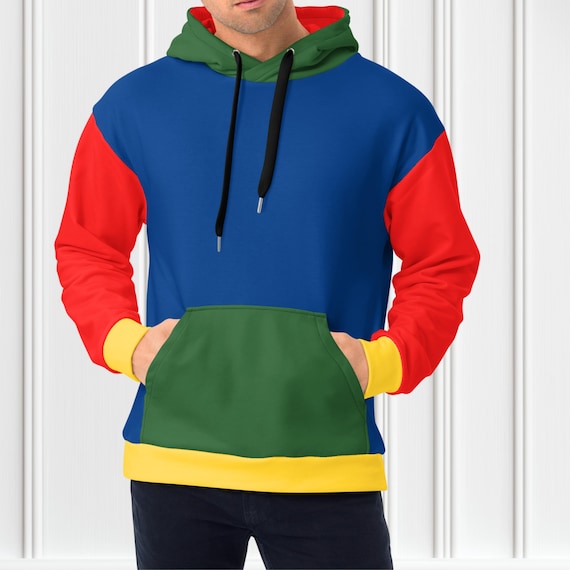 Rainbow Color Block Hoodie, Vintage Hoodie, Colorful Sweater, Gift For Him
