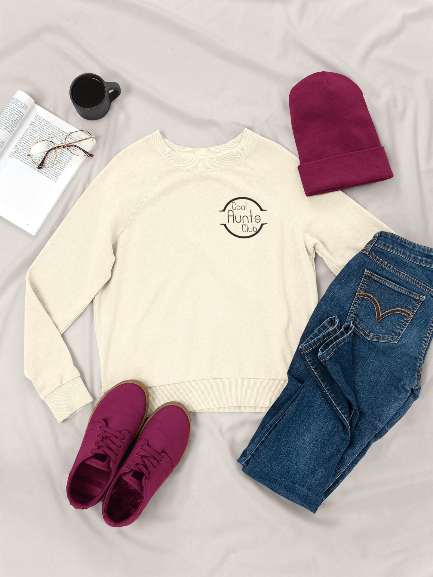 Maglione Donna Cool Aunts Club - Felpa Girocollo Con Stampa 'Auntie', Maniche Lunghe, 100% Poliestere - Per Tempo Libero - Foto 8