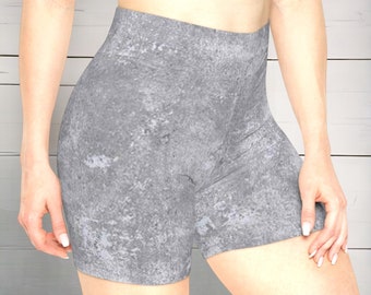 Grey Stone Women's Biker Shorts, Women's Customized Shorts, Women's Summer Shorts, Yoga Shorts, Custom Athletic Clothing, High Rise Shorts