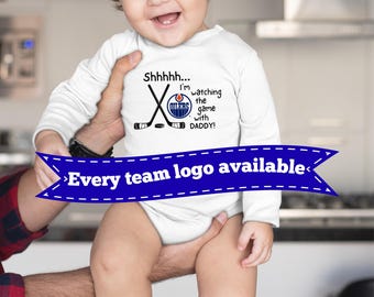 Customizable Hockey Baby Onesie, Infant Game Day Outfit, Personalized Hockey Clothes