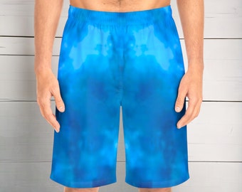Blue Cloud Men's Board Shorts - Men's Summer Shorts, Customized Men's Shorts, Men's Clothing, Men's Athletic Shorts, Men's Workout Shorts