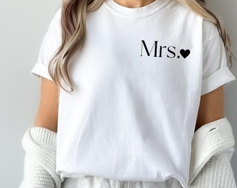 Maglietta "Mrs. Wedding", maglietta per il giorno del matrimonio, top per la luna di miele, magliette per l'addio al nubilato, top per il viaggio di nozze, regalo per le damigelle.