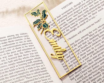 Segnalibro personalizzato con nome e fiore di nascita, segnalibro in acciaio inossidabile con incisione personalizzata, regalo per gli amanti dei libri.