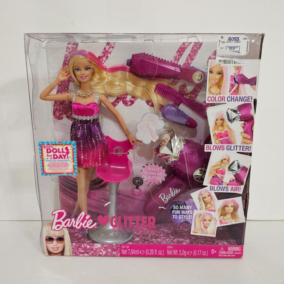 Barbie Loves Hair Doll BARBIE Loves Glitter Blow Dryer Doll Set