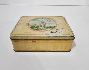 McVitie and Price Vintage Biscuit Tin, Scott Monument Design from the 1930s