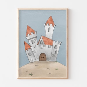 Póster habitación infantil castillo de los caballeros castillo | A3 A4 | Cartel infantil castillo cartel habitación infantil cartel niña cartel niño cartel cumpleaños infantil