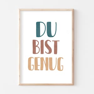 Póster ERES SUFICIENTE Impresión artística A4 A3 Diciendo Afirmación Coraje Confianza Póster Motivacional Tipografía Habitación Infantil Sala de estar Pasillo Oficina
