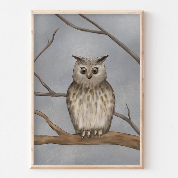 Animal poster owl | Poster Living Room Owl Poster Housewarming Gift Gift for Friends | A4 | Animal picture hallway entrance area office study