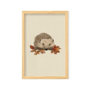 Tierposter Igel | Geschenk Geburt/Geburtstag für Junge Mädchen | herbstliches Tierbild Herbstdeko | Kinderzimmer Wohnzimmer Einzugsgeschenk