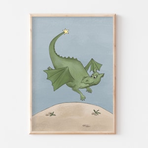 Póster Dragón | A3 A4 | Póster infantil Dragón Póster para habitación infantil Póster de niña Póster de niño Póster de animales para niños Juego de cumpleaños Caballero y castillo
