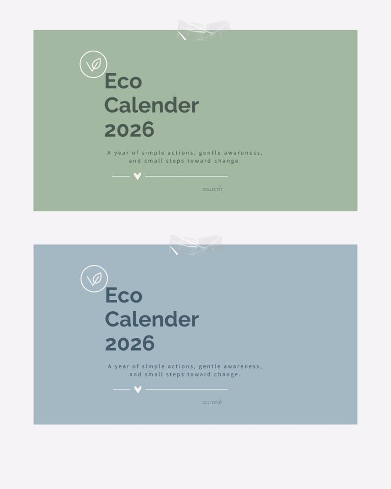 2026 Minimalist Eco Calendar Printable (vertical): Monthly Planner With ...