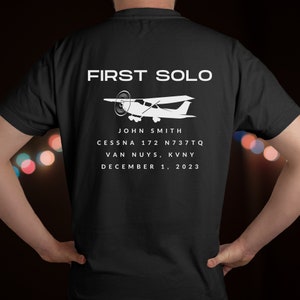 Personalized First Solo Flight Shirt | Private Pilot Gift | Flight Instructor | Achievement