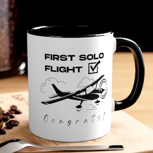 First Solo Flight Aviation Mug: Student Pilot Gift
