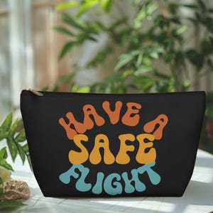 Traveler&#39;s Accessory Pouch with T-Bottom - Safe Flight Cosmetic Bag for Flight Attendants & Pilots, Airplane Gift, Travel Organizer, Flight