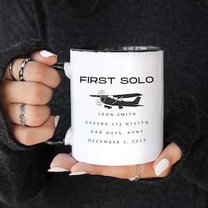 Personalized Cessna Pilot Mug | Private Pilot | First Solo Flight | Student Pilot Gift