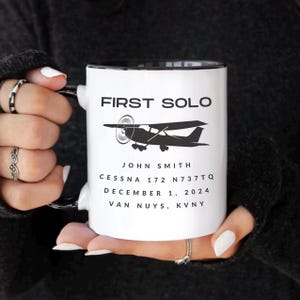 Personalisierte Cessna Pilot Tasse | Privatpilot | Erster Alleinflug | Flugschüler Geschenk