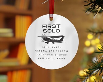 Personalisierter Erster Solo Flug Ornament: Luftfahrt Weihnachtsbaum Dekoration
