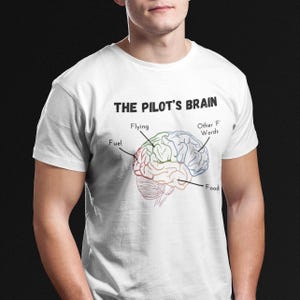 Pilot&#39;s Brain T-Shirt: Funny Aviation Gift for Aviators