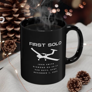 Personalized Pilot Mug: First Solo Flight Gift