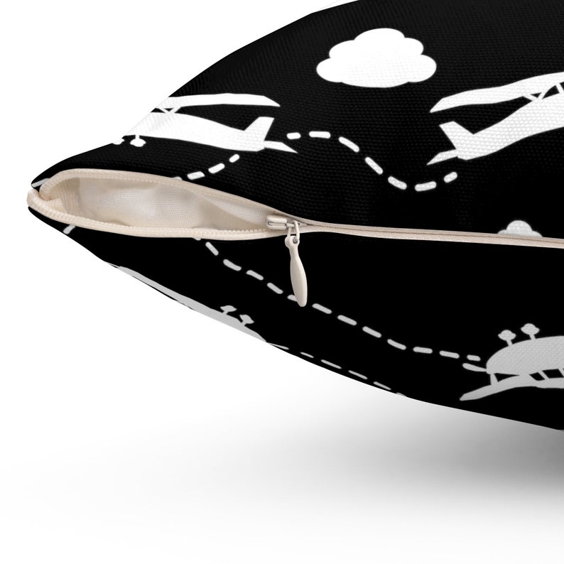 Airplane Flight Path Pillow: Aviation Theme Decorative Cushion image 2