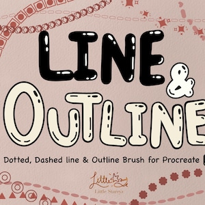 90 pinceaux Procreate Line & Outline : pointillés, pointillés, bordure (téléchargement numérique)