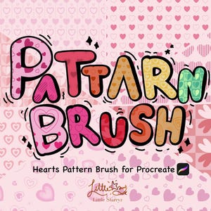 Procreate Pattern Brushes: Heart Seamless pattern, Valentine’s Day [Digital Download]