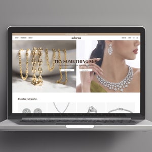 Jewellery Website Templates, Jewellery Canva Editable Web & App Template, Website Template For Business, Canva Website Design For Jewellery.