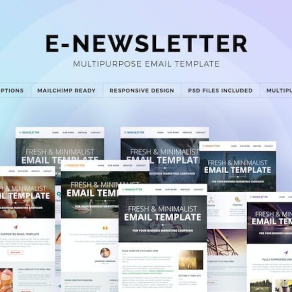 E-Newsletter 7 email template bundle - Multipurpose Email Template - Trending email template - Email Design Newsletter