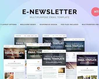 E-Newsletter 7 email template bundle - Multipurpose Email Template - Trending email template - Email Design Newsletter, MailChimp template