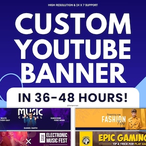 Custom YouTube Banner Design: Creative Channel Art (PDF & JPG Files Included)