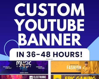 Custom YouTube Banner Design: Creative Channel Art (PDF & JPG Files Included)