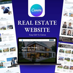 Modèle de site Web immobilier Canva : page de destination de l'agent (téléchargement numérique