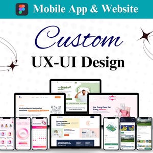Diseño UX-UI personalizado para aplicaciones móviles y sitios web Diseño de UI de Figma, kit de UI de aplicación móvil, currículum de diseño UX, diseño de UI UX, aplicación web personalizada