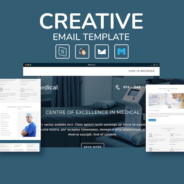 Medical Multipurpose Responsive Email Template - Mailchimp Ready template -  MyMail/Mailster and Campaign Monitor Files