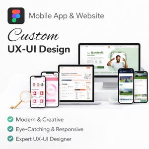 Benutzerdefiniertes UX / UI für Figma Design für Mobile App & Website