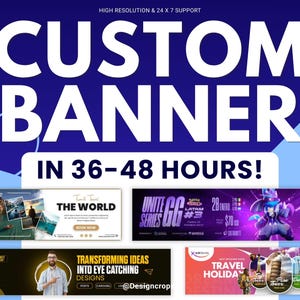 Custom Banner Design, Announcement Banner, Custom Event Banner,Custom Advertisement Banner, Custom Business Banner, CustomPromotional Banner